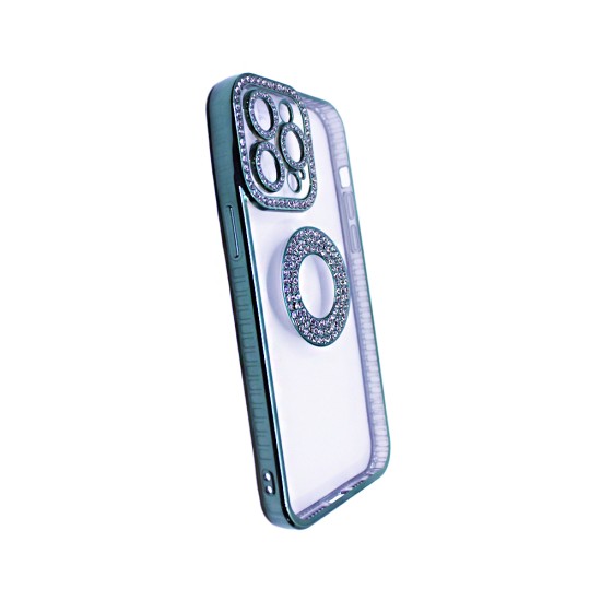 Soft Silicone Case with Diamond Design for Apple iPhone 14 Pro Max Green Soft Silicone Case with Diamond Design for Apple iPhone 14 Pro Max Green
